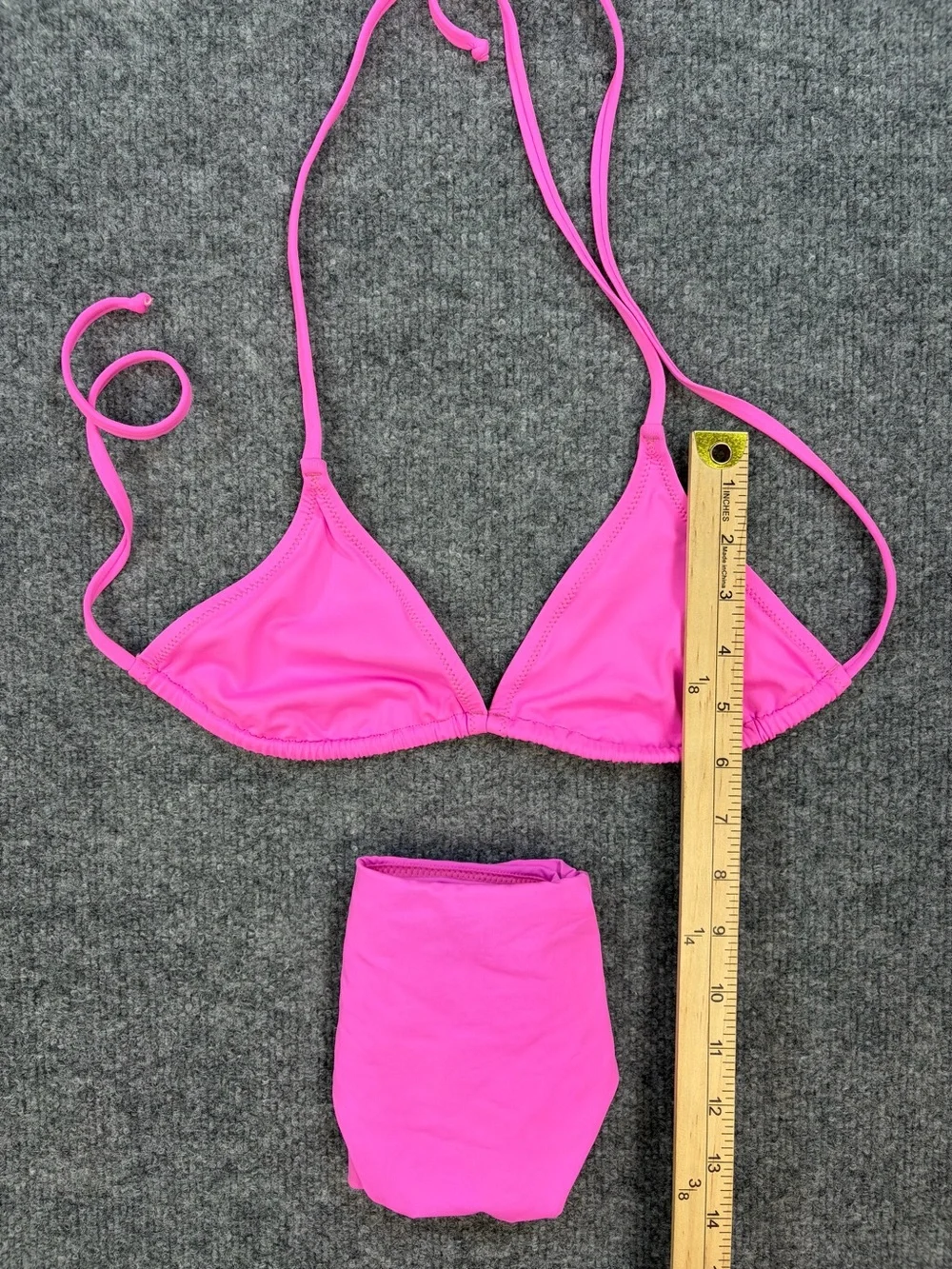 SKIMS Signature Swim Taffy Pink Triangle Bikini Set Women's Small Resort Beach